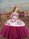 Attractive Ball Gowns Child Pageant Dress Fuchsia Straps Sleeveless Floor Length Lace Up