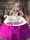 New Style White And Purple Off The Shoulder Lace Up Embroidery and Ruffles Sweet 16 Dress Sleeveless