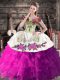 New Style White And Purple Off The Shoulder Lace Up Embroidery and Ruffles Sweet 16 Dress Sleeveless