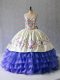 Beading and Embroidery Quinceanera Dresses Blue Lace Up Sleeveless Floor Length Beading and Embroidery Quinceanera Dresses Blue Lace Up Sleeveless Floor Length