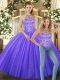 Beading Quinceanera Gowns Lavender Lace Up Sleeveless Floor Length