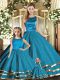 Scoop Sleeveless Tulle Vestidos de Quinceanera Ruffled Layers Lace Up