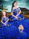 Sleeveless Lace Up Floor Length Embroidery and Ruffles Sweet 16 Quinceanera Dress