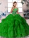 Fantastic Scoop Sleeveless Organza Quinceanera Dresses Beading and Pick Ups Brush Train Zipper