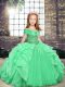 Exquisite Floor Length Lace Up Little Girls Pageant Gowns for Party and Wedding Party with Beading and Ruffles