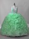 Colorful Sleeveless Beading Lace Up 15 Quinceanera Dress with Brush Train