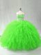 Custom Design Sleeveless Beading and Ruffles Lace Up Quinceanera Dress