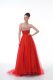 Unique Red Tulle Zipper Sleeveless Beading  Unique Red Tulle Zipper Sleeveless Beading