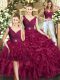 Floor Length Ball Gowns Sleeveless Burgundy 15 Quinceanera Dress Backless