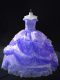 Fantastic Lavender Sleeveless Floor Length Beading and Pick Ups Lace Up Quinceanera Gown