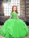 Ball Gowns Beading and Ruffles Pageant Gowns For Girls Lace Up Organza Sleeveless Floor Length