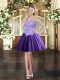 Purple Dress for Prom Prom and Party with Appliques Sweetheart Sleeveless Lace Up