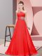 Fashionable Sleeveless Brush Train Lace Up Beading Dress for Prom