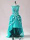 Hot Sale Scoop Sleeveless Tulle Prom Gown Beading and Appliques Zipper