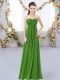 Empire Court Dresses for Sweet 16 Green Sweetheart Chiffon Sleeveless Floor Length Zipper