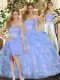 Top Selling Sweetheart Sleeveless Organza Sweet 16 Dresses Ruffles Lace Up