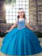 Straps Sleeveless Tulle Little Girls Pageant Dress Beading Lace Up