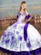 Luxury Off The Shoulder Sleeveless Satin and Organza Vestidos de Quinceanera Embroidery and Ruffles Lace Up