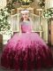 Ruffles Girls Pageant Dresses Multi-color Backless Sleeveless Floor Length