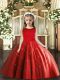Top Selling Red Sleeveless Tulle Lace Up Pageant Gowns For Girls for Party and Wedding Party
