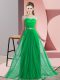 Beading Quinceanera Dama Dress Green Lace Up Sleeveless Floor Length