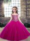 Ball Gowns Pageant Dress for Teens Fuchsia Off The Shoulder Tulle Sleeveless Floor Length Lace Up