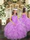 Halter Top Sleeveless Lace Up Pageant Dress Lilac Organza
