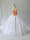 Tulle Sweetheart Sleeveless Lace Up Beading Quinceanera Dresses in White