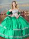 Turquoise Ball Gowns Satin Sweetheart Sleeveless Beading and Embroidery Floor Length Lace Up 15th Birthday Dress