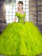Spectacular Sleeveless Beading and Ruffles Lace Up 15 Quinceanera Dress