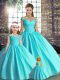 Charming Aqua Blue Off The Shoulder Neckline Beading Sweet 16 Quinceanera Dress Sleeveless Lace Up