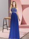 Pretty Chiffon Sleeveless Floor Length Evening Dress and Beading