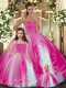 Ball Gowns Vestidos de Quinceanera Hot Pink Sweetheart Tulle Sleeveless Floor Length Lace Up  Ball Gowns Vestidos de Quinceanera Hot Pink Sweetheart Tulle Sleeveless Floor Length Lace Up