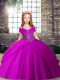 Fuchsia Ball Gowns Sleeveless Tulle Floor Length Lace Up Beading Pageant Dresses Fuchsia Ball Gowns Sleeveless Tulle Floor Length Lace Up Beading Pageant Dresses