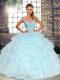 Perfect Tulle Sweetheart Sleeveless Lace Up Beading and Ruffles Sweet 16 Dress in Light Blue Perfect Tulle Sweetheart Sleeveless Lace Up Beading and Ruffles Sweet 16 Dress in Light Blue