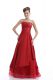 Luxurious Red Sleeveless Floor Length Embroidery Lace Up Prom Dress
