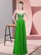 Sweetheart Sleeveless Prom Gown Floor Length Beading Green Chiffon