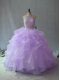 Luxury Backless Quinceanera Dresses Lavender for Sweet 16 and Quinceanera with Beading and Ruffles