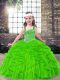 Ball Gowns Pageant Gowns For Girls Straps Tulle Sleeveless Floor Length Side Zipper