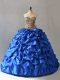 Modest Blue Sweet 16 Quinceanera Dress Sweetheart Sleeveless Lace Up