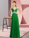 Customized Green Sleeveless Floor Length Beading Lace Up Homecoming Dress