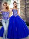 Sleeveless Floor Length Beading Lace Up Sweet 16 Dresses with Royal Blue Sleeveless Floor Length Beading Lace Up Sweet 16 Dresses with Royal Blue