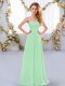 Sleeveless Lace Up Floor Length Ruching Damas Dress