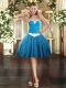 Charming Baby Blue Sweetheart Lace Up Appliques Prom Dress Sleeveless