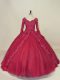 Long Sleeves Lace and Appliques Lace Up Sweet 16 Dress