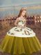 Olive Green Column/Sheath Straps Sleeveless Chiffon Floor Length Lace Up Beading Kids Pageant Dress