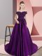 Luxurious Eggplant Purple Sleeveless Satin Court Train Zipper Sweet 16 Quinceanera Dress for Sweet 16 and Quinceanera