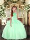 Floor Length Apple Green Little Girls Pageant Dress Wholesale Organza Sleeveless Beading
