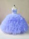 Most Popular Lavender Sweetheart Lace Up Beading and Ruffles Sweet 16 Dresses Sleeveless