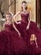 Sumptuous Sleeveless Brush Train Beading and Ruffles Lace Up 15th Birthday Dress